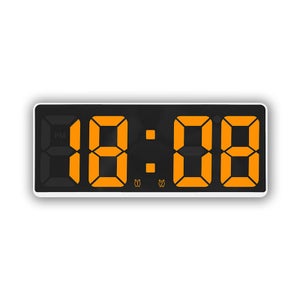 Orologio Elettronico A LED Con Termometro E Igrometro – Schermo 16x10 Cm, Montaggio A Parete O Da Tavolo, Colore Arancione