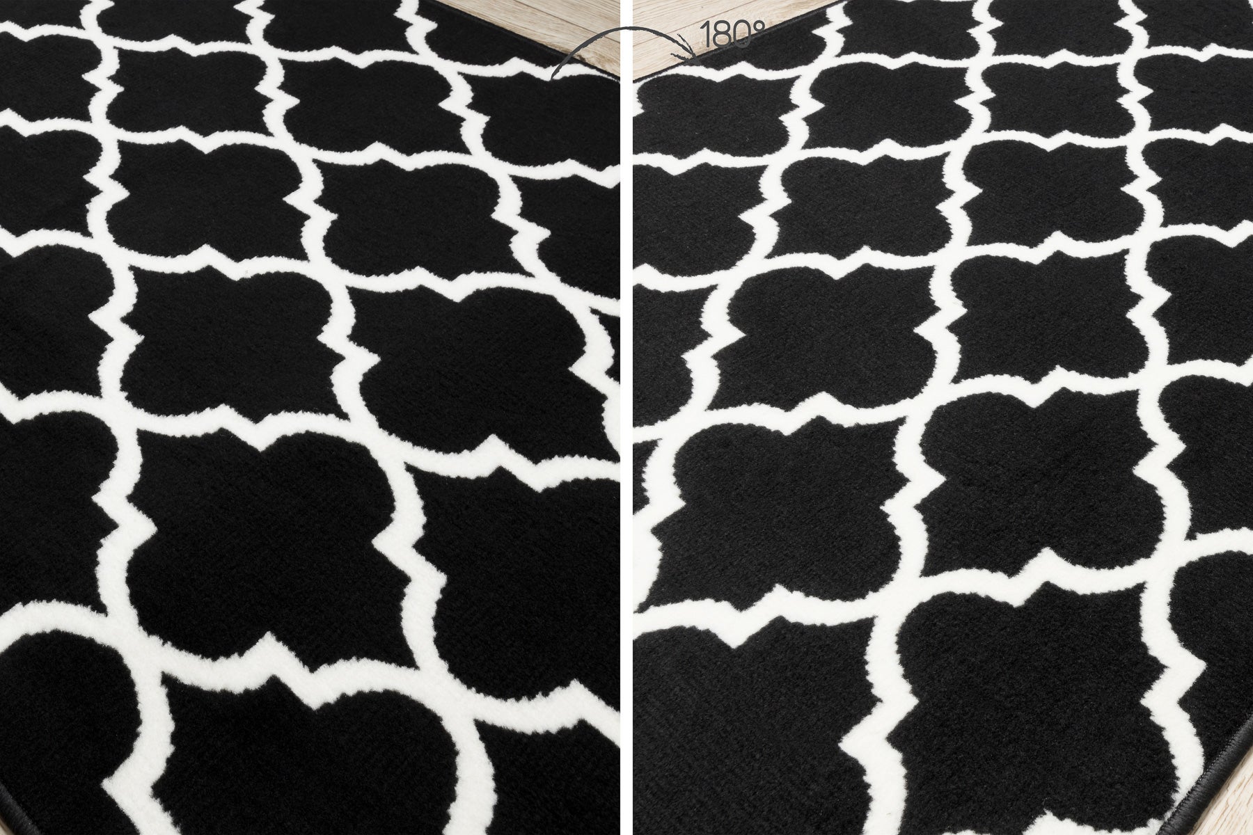 PASSADEIRA BCF MORAD Trelis Treliças marroquinas preto / creme 90 cm 90x230 cm - 3