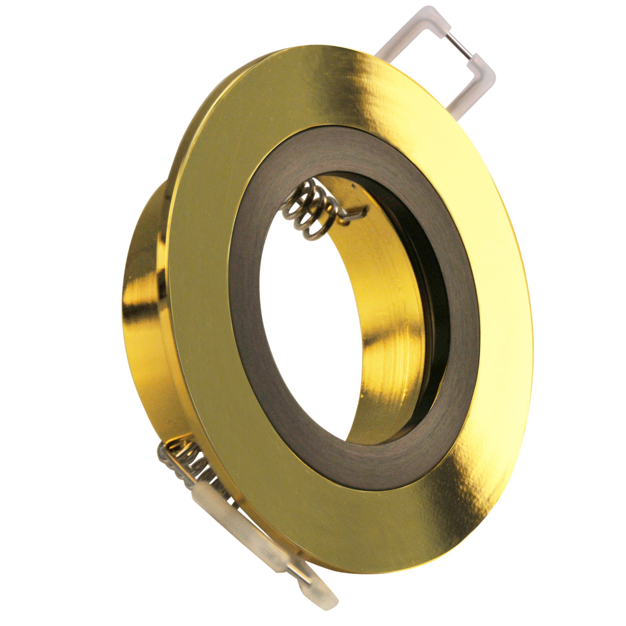 Oprawa sufitowa wpuszczana podtynkowa Febe złoty połysk + czarny satyna 1xGU10x8W okrągła IP20 wym: 2,5 x 8 x 8 cm aluminium Polux