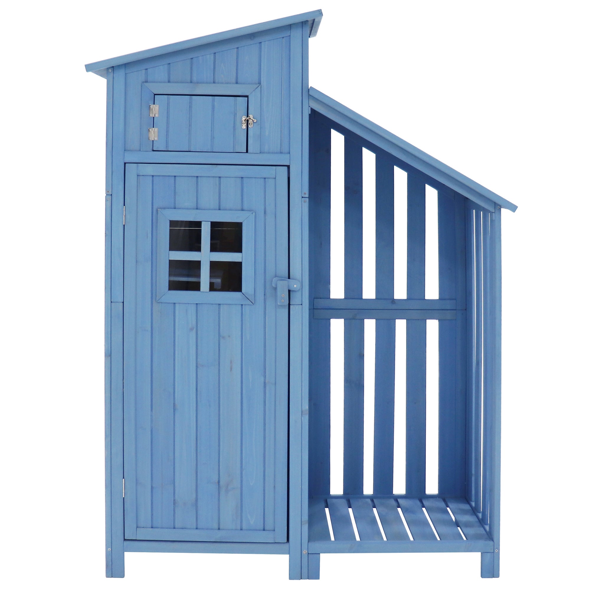 Abri de jardin en bois, abri à outils, dimensions 124x46 cm, bleu, avec — free download