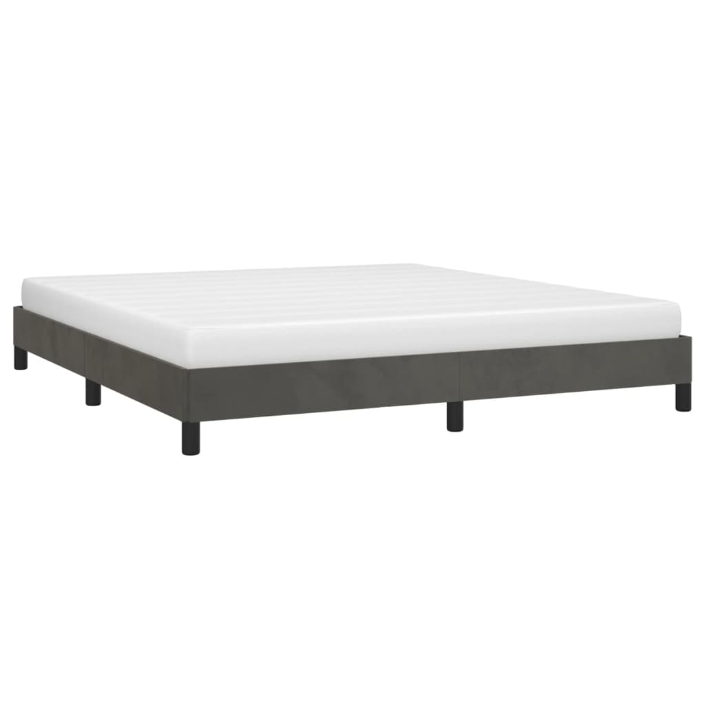 Cadre de lit sans matelas gris foncé 180 x 200 cm velours - 3