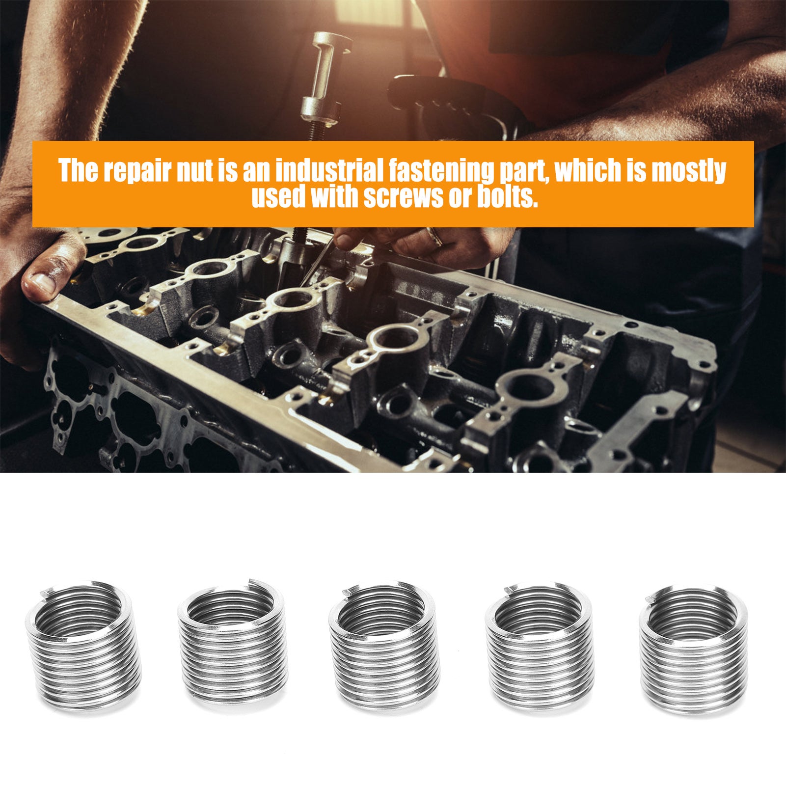 20 Inserti Filettati M12x1.25 - Per Riparazione Filetti Danneggiati, In Acciaio Inox - Foto 9