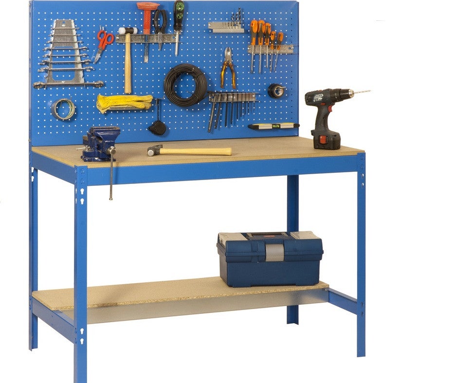Établi D'Atelier SimonRack - 600 Kg De Charge, 3 Étagères, Plan De Travail En Bois, Galvanisé - 8