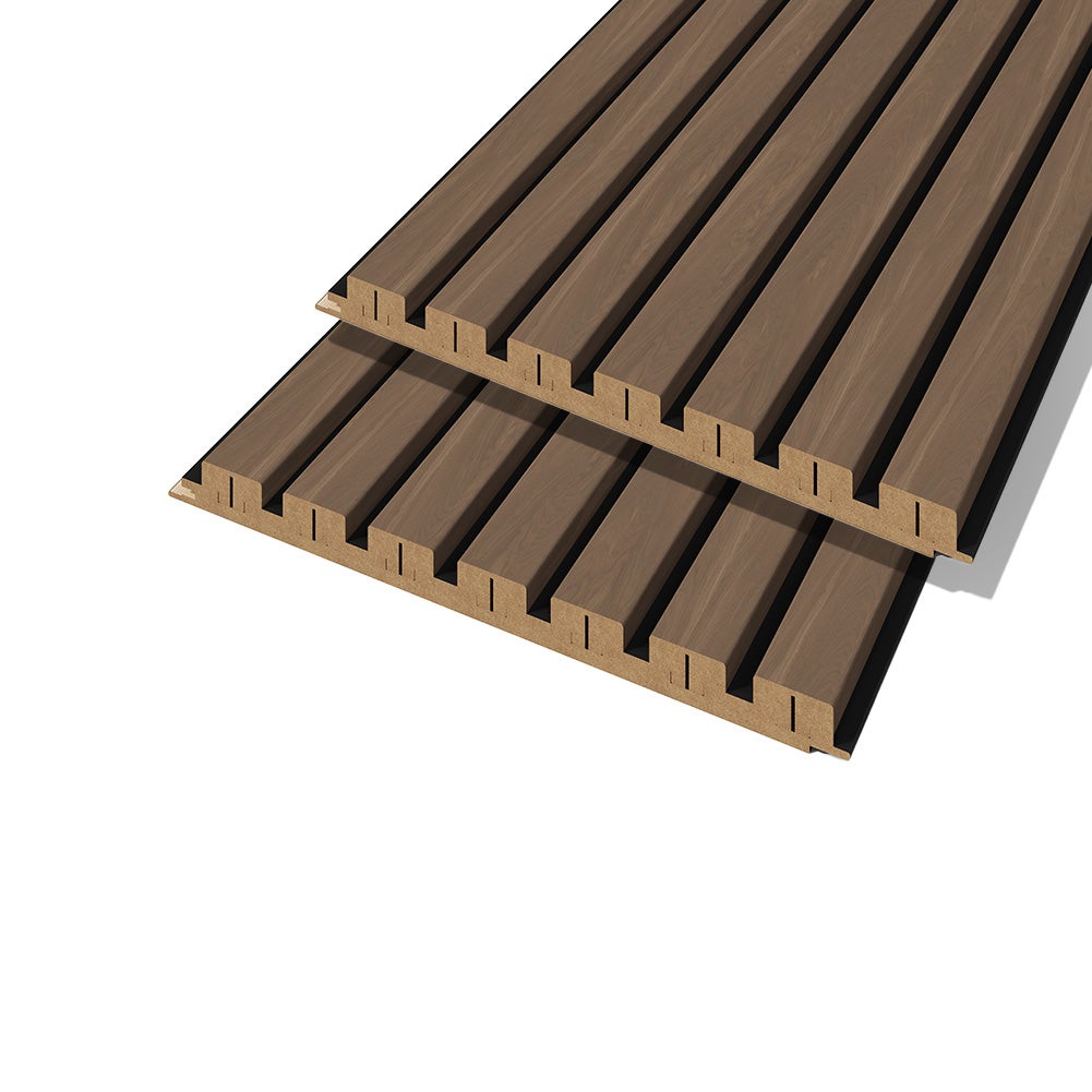 Lot de 2 demi-panneaux mural décoratif lamelles MDF castle OAK 1250 x 287 x 20 mm-0,72 M2 PEFC 70% - 2
