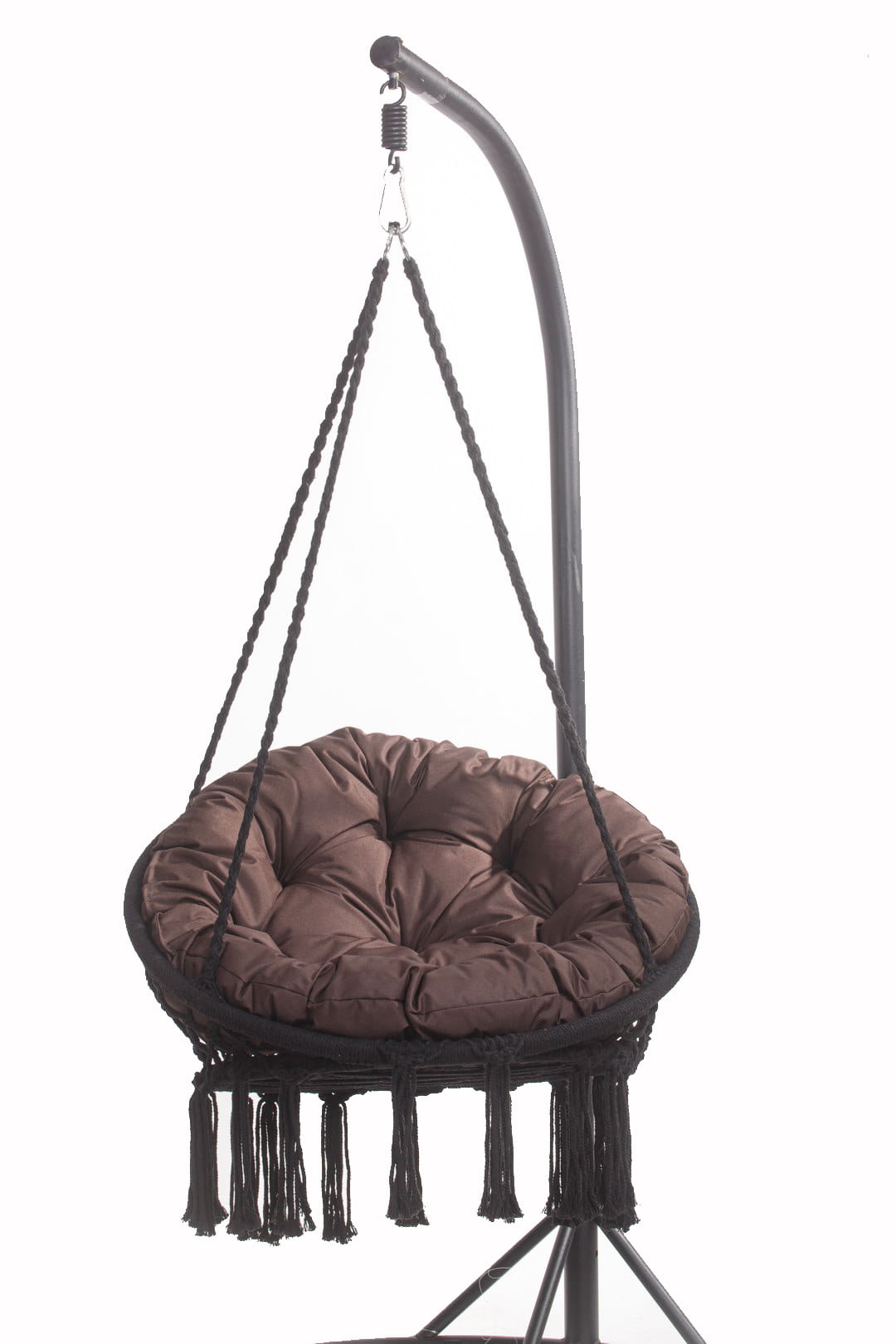 PODUSZKA OGRODOWA NA FOTEL WISZĄCY BOCIANIE GNIAZDO 90x90 CM BRĄZOWA PODUCHA NA HUŚTAWKĘ PODUSZKA NA KOKON PODUSZKA NA KRZESŁO DWUSTRONNA