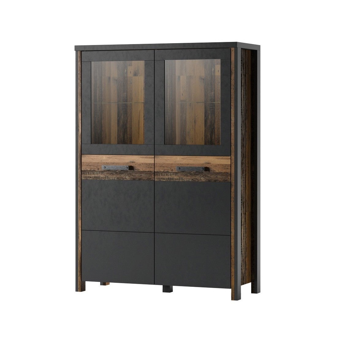 Buffet alto collezione WINDSOR. Colori grigio antracite e rovere scuro