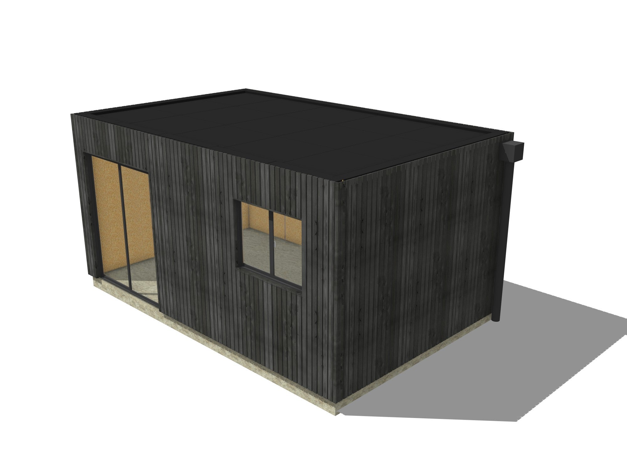 Annexe de jardin bois en bois 5,5 x 3,5 x 2,7 m - 2