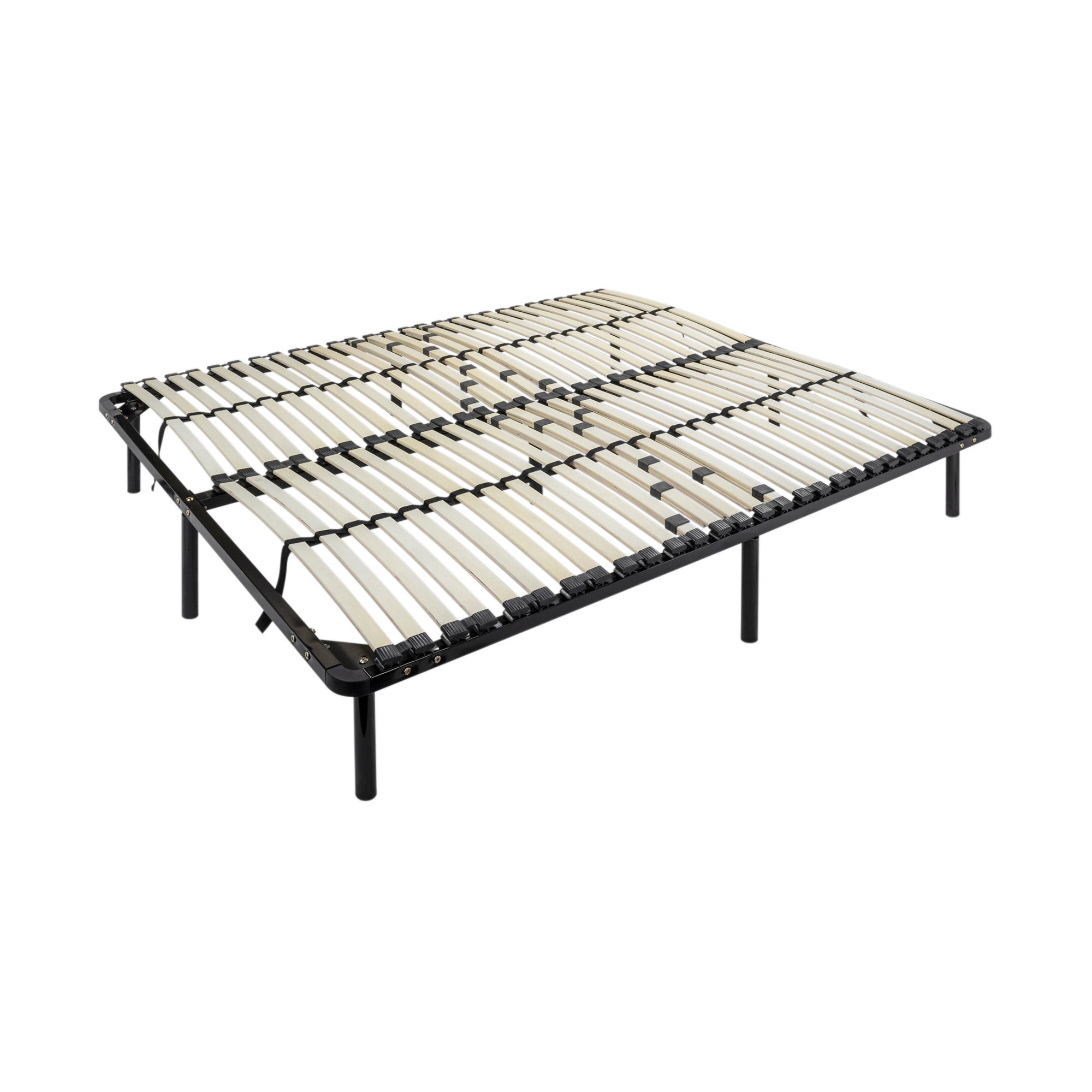 HOWE - Marco De Cama Tapizado De Pana Tamaño King De 61 Pulgadas, Plataforma Con Cabecero Vertical A Rayas, No Necesita Somier, Sin Ruido/listones Y Patas De Madera Maciza/negro