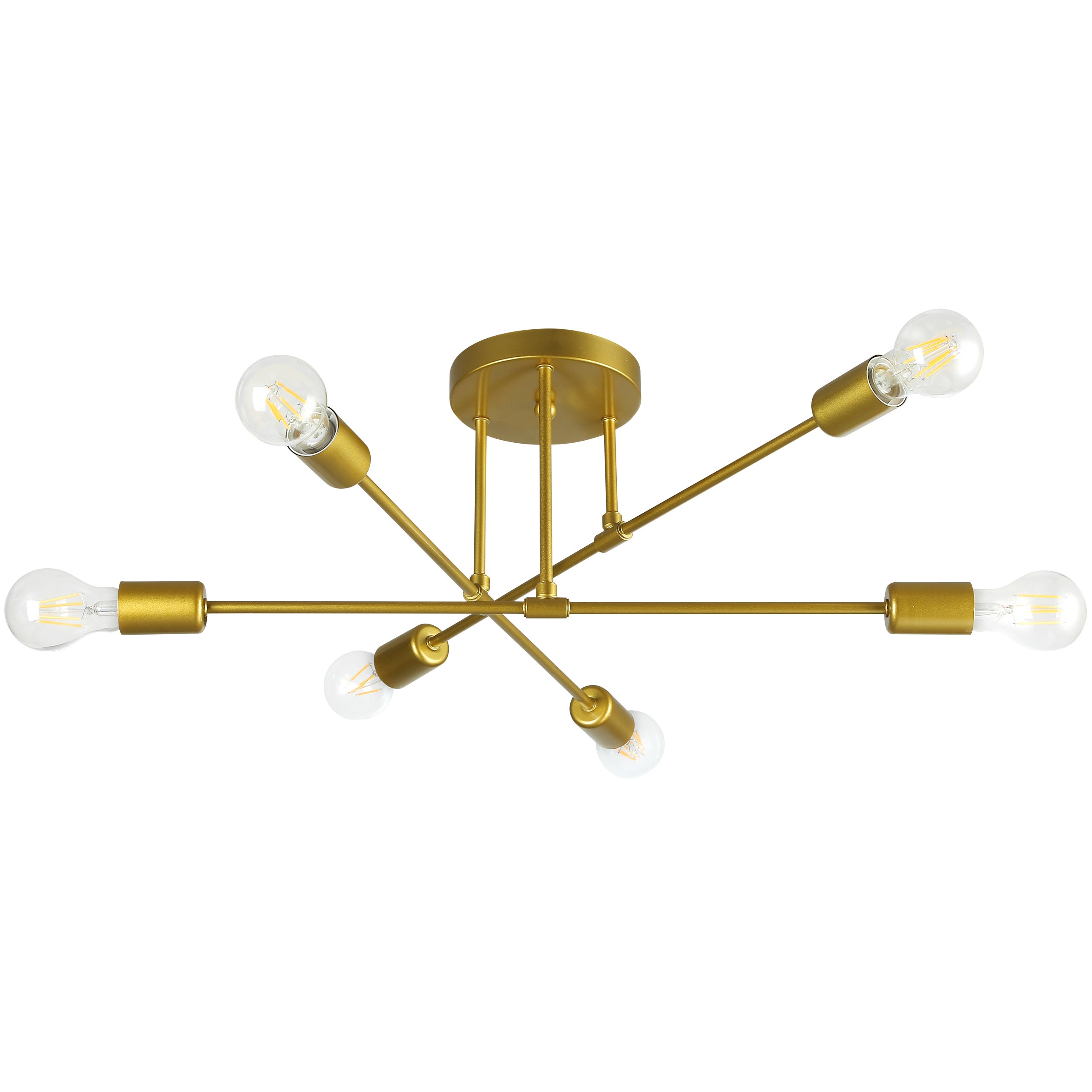 Żyrandol LED E27 Eliot 70cm 6-punktowy IP20 złoty wiszący sufitowy MasterLED