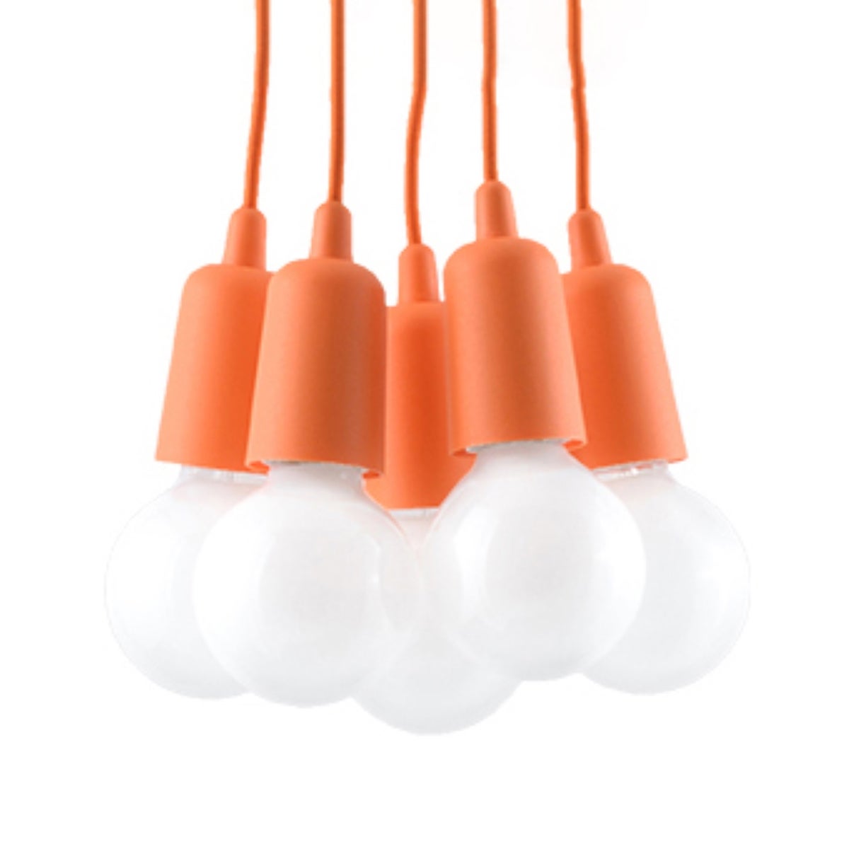 Lampa wisząca Diego pomarańczowa 5xE27x60W wym: 100 x 10 x 10 cm tworzywo sztuczne Sollux Lighting