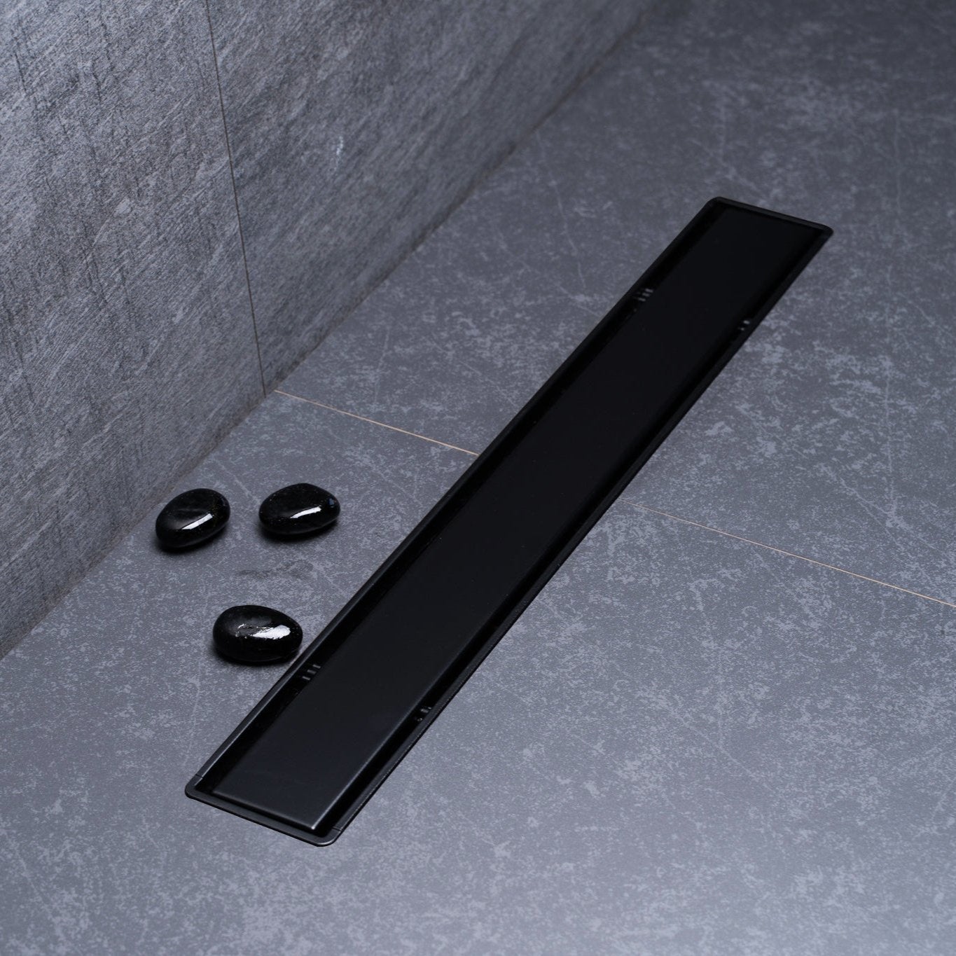 Canal de desagüe alicatable de acero inoxidable 75 cm negro mate dn50 - compacto | buybath