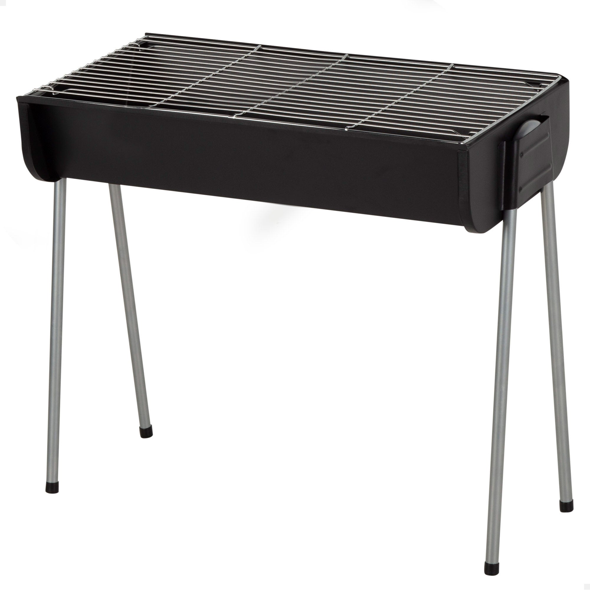 Aktive barbacoa de carbón de acero (60x30x55 cm) con patas fijas