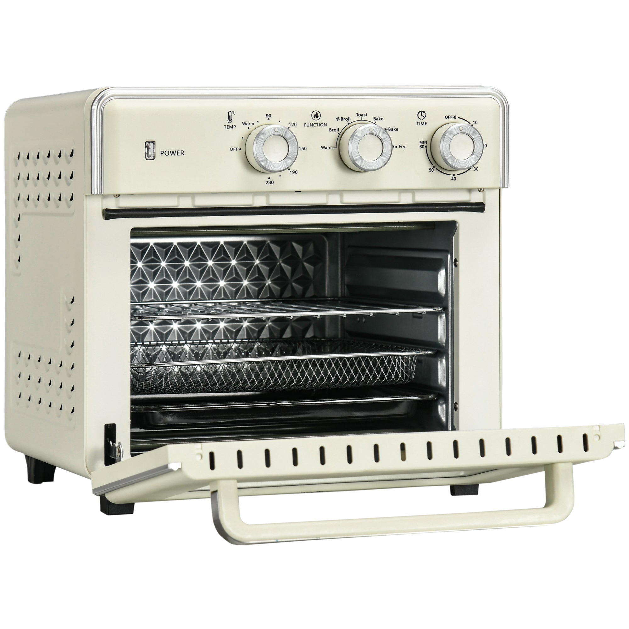 Mini horno 5 en 1, capacidad de 20 l, 1400 w, 1 rejilla, 1 bandeja de horno, temporizador de 60 minutos