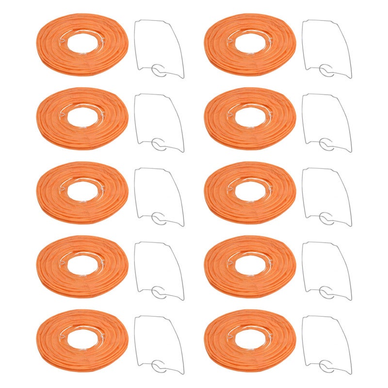 Lot de 10 lanternes chinoises rondes en papier de 15 cm (6 pouces), lanternes suspendues festives pour mariage et fête (orange). - 5