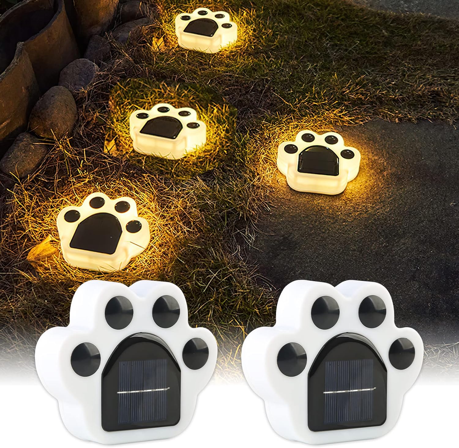 Zewnętrzne lampy solarne do ogrodu, lampy podłogowe LED do ścieżek, trawników, dziedzińców i schodów, lampy ścienne do dekoracji krajobrazu (l