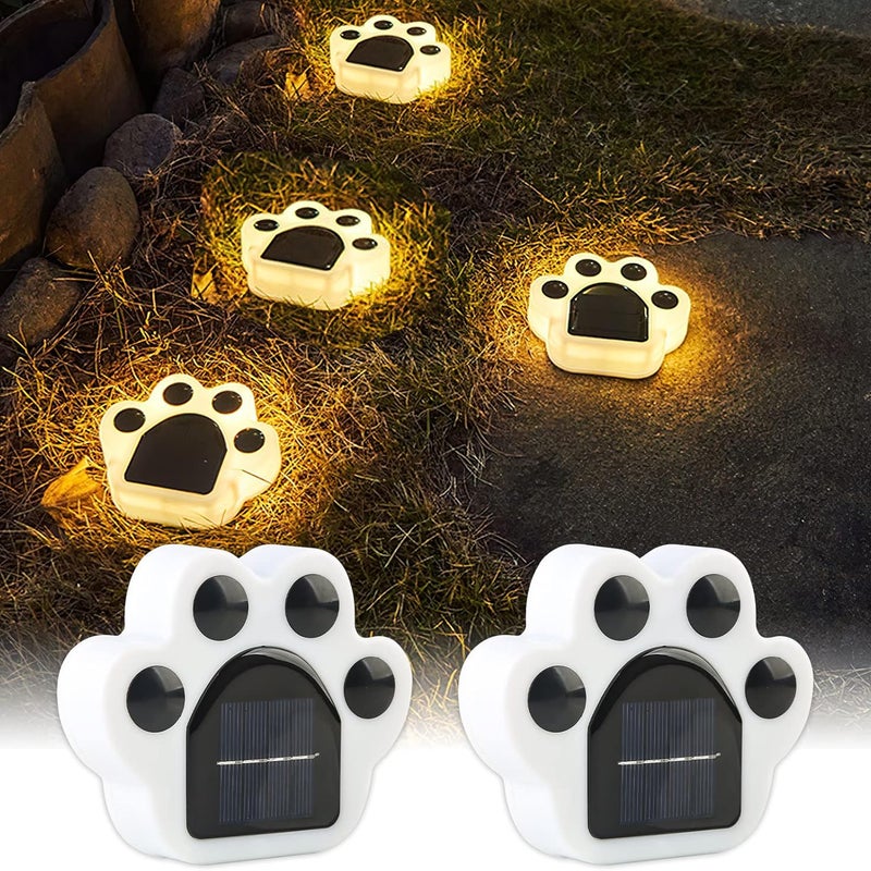 Lampy solarne ogrodowe w kształcie łapy niedźwiedzia (opakowanie 2 szt.), oświetlenie LED do ścieżek zewnętrznych, trawników i tarasów (ciepłe światł