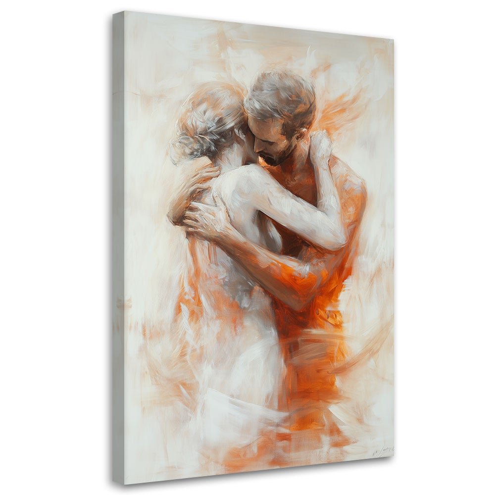 Obraz na płótnie, Akt Para Kochankowie Beżowy 40x60