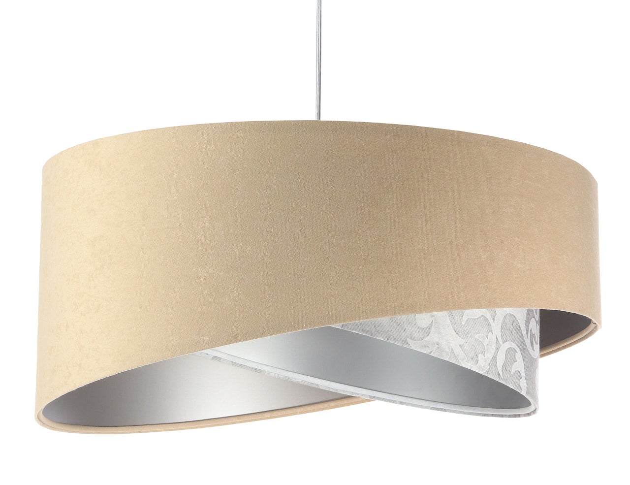 Lampa wisząca ALBIT beżowa/srebrna