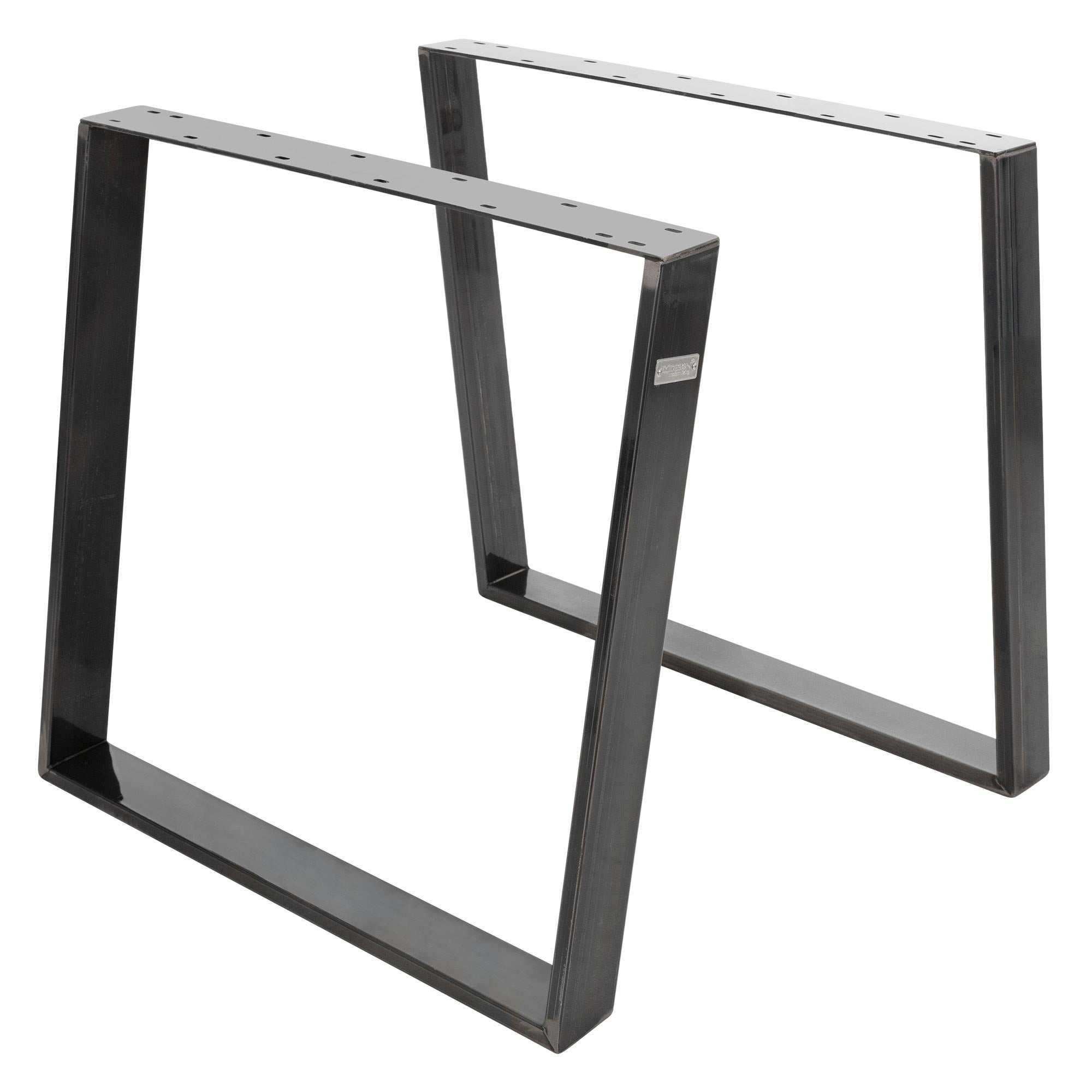 ML-Design zestaw 2 prowadnic stołowych 80° nachylenie 75x72 cm industrialne profil 8x2 cm metalowe prowadnice meblowe stalowa rama i nogi stołowe