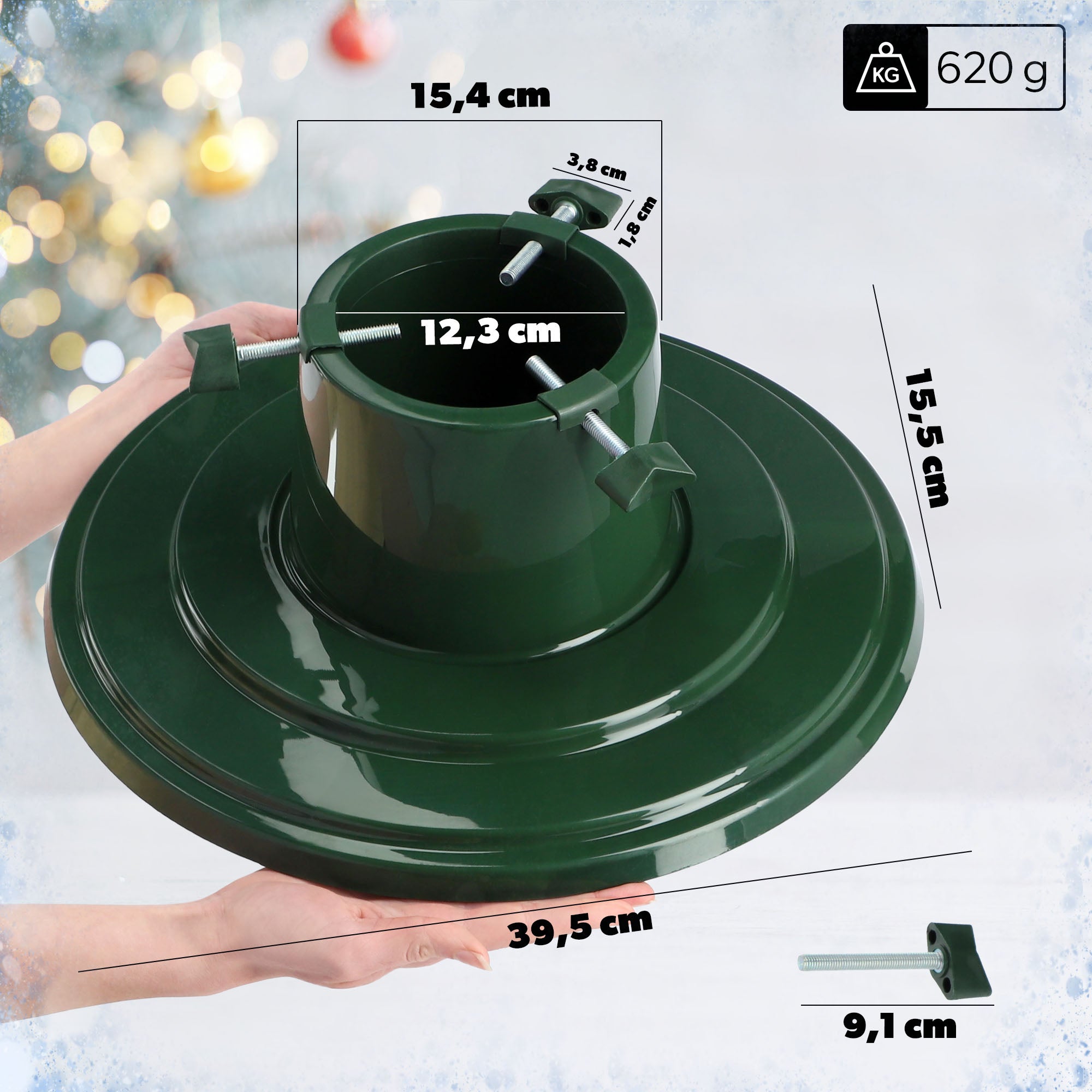STOJAK POD CHOINKĘ CHOINKOWY PODSTAWKA DRZEWKO POJEMNIK NA WODĘ 1L ZIELONY - 2
