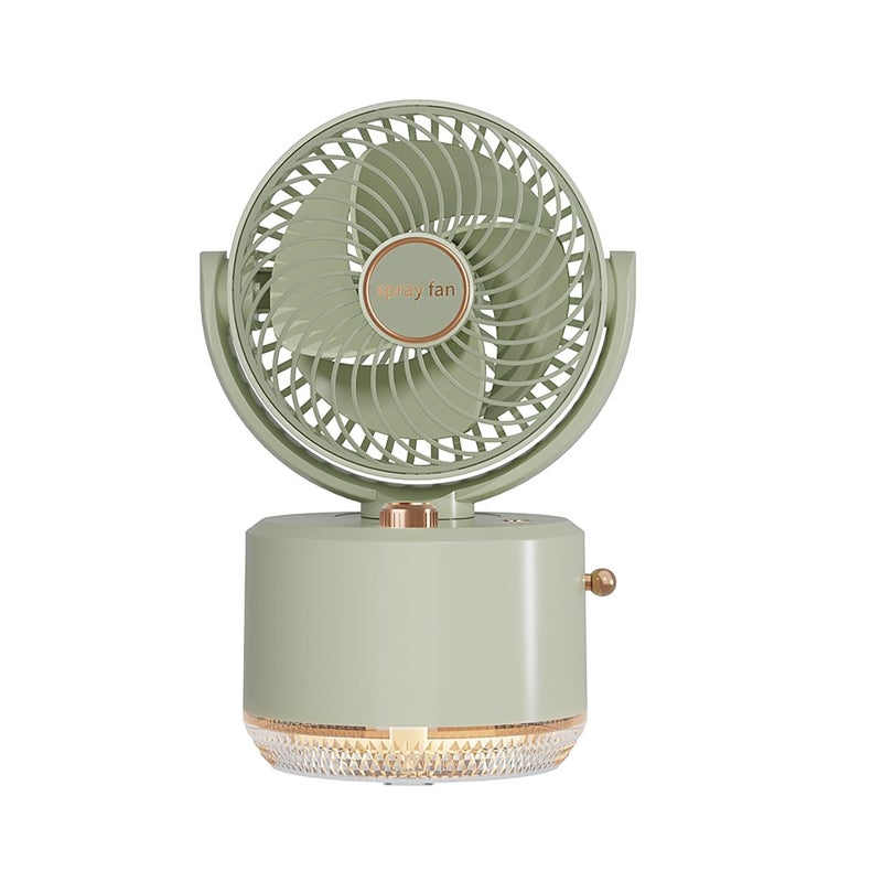 Przenośny wentylator stołowy, wentylator cyrkulacyjny o trzech prędkościach z wydajnym nawilżaczem powietrza, zielony