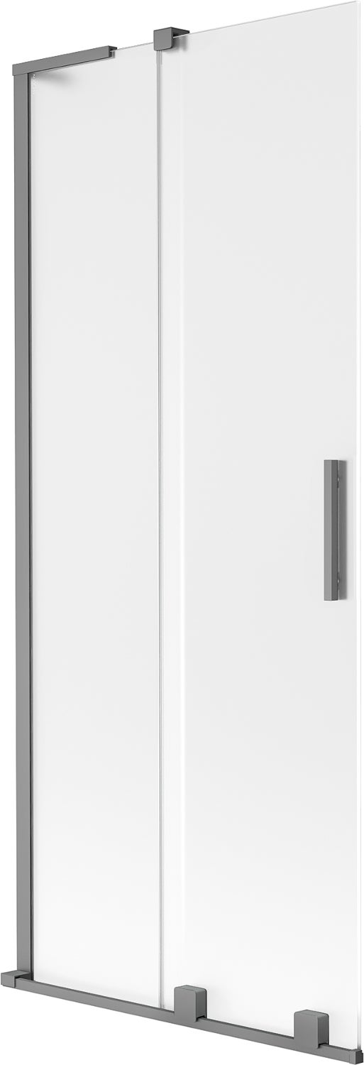 Mexen Velar L parawan nawannowy 2-skrzydłowy rozsuwany 80 x 150 cm, szron, gun metal - 896-080-003-31-95