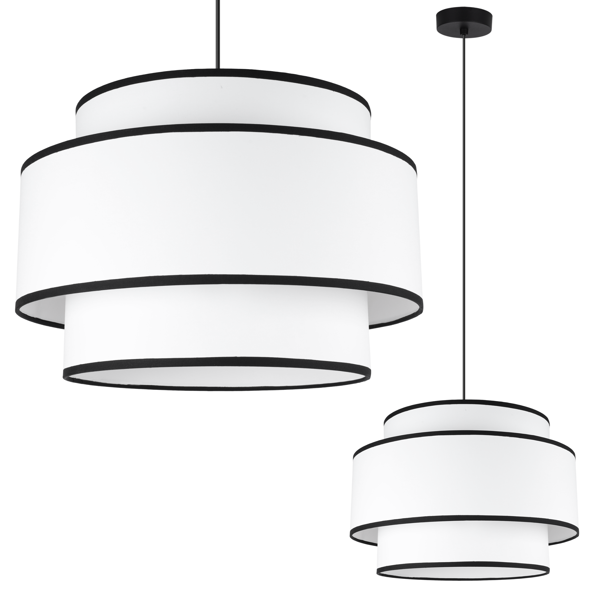 Lampa sufitowa wisząca Vienna 1xE27 abażur okrągły 40cm biała Light Home LH
