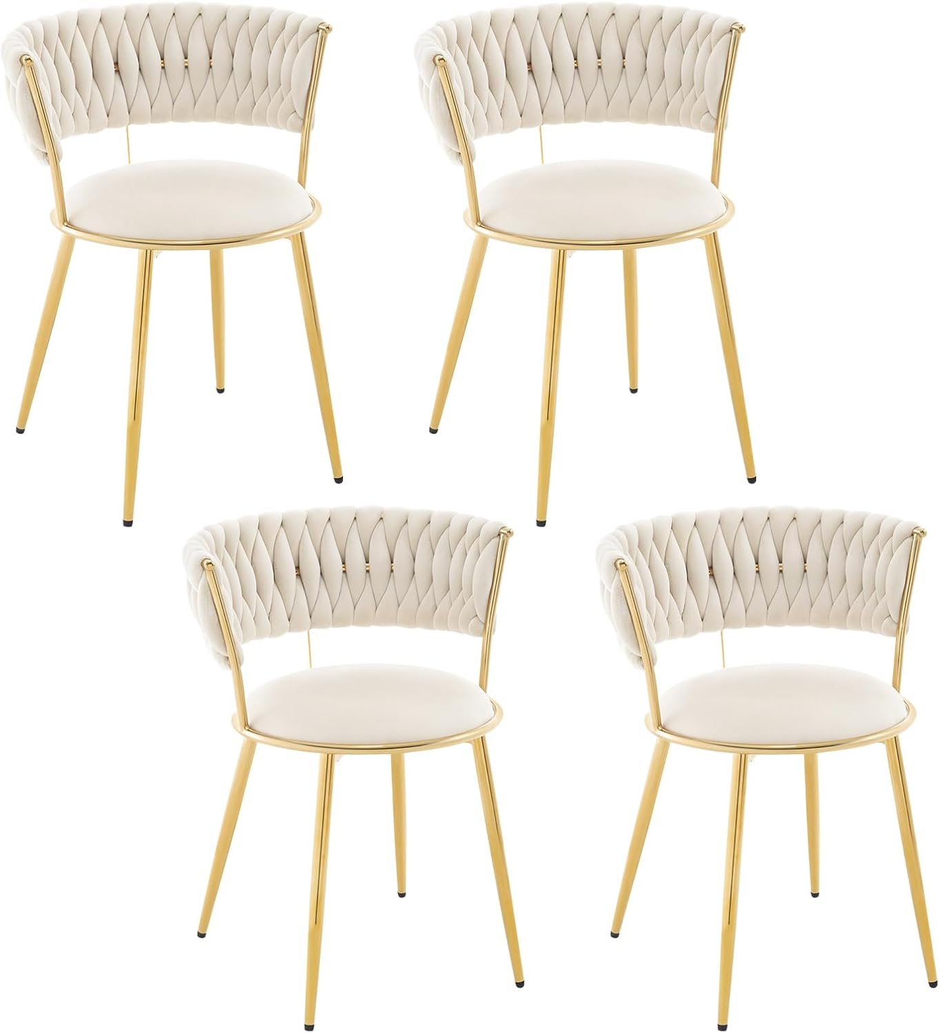 Lot de 4 Chaises de Salle ?� Manger WOLTU, Chaise de Cuisine Moderne en Velours, Chaise 