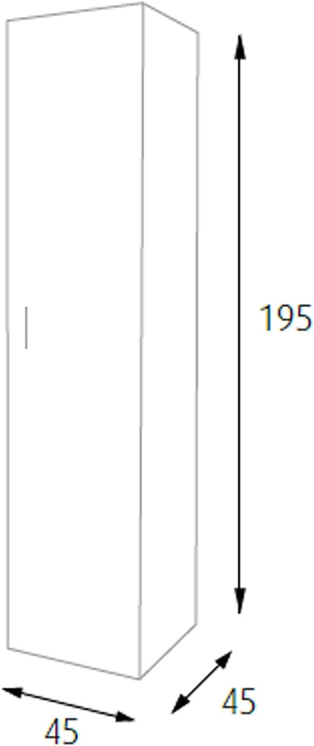 King Home ARMADIO 1 ANTA + 4 RIPIANI 45x45x195 cm bianca - 2