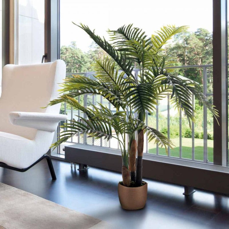 Palmier Artificiel 120cm avec pot | Plante Artificielle en plastique pour la décoration de jardin intérieur et extérieur - 3