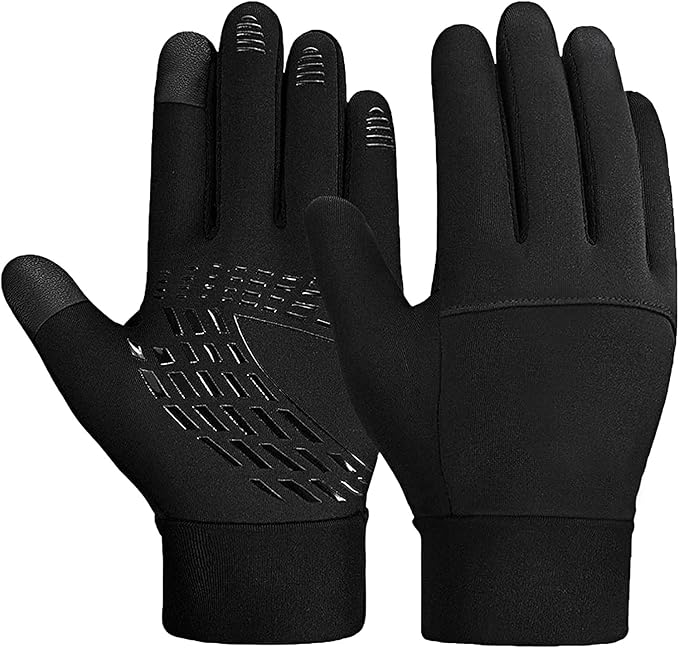 Gants D'hiver Noirs Unisexes - Tactile, Anti-dérapant, Taille Unique