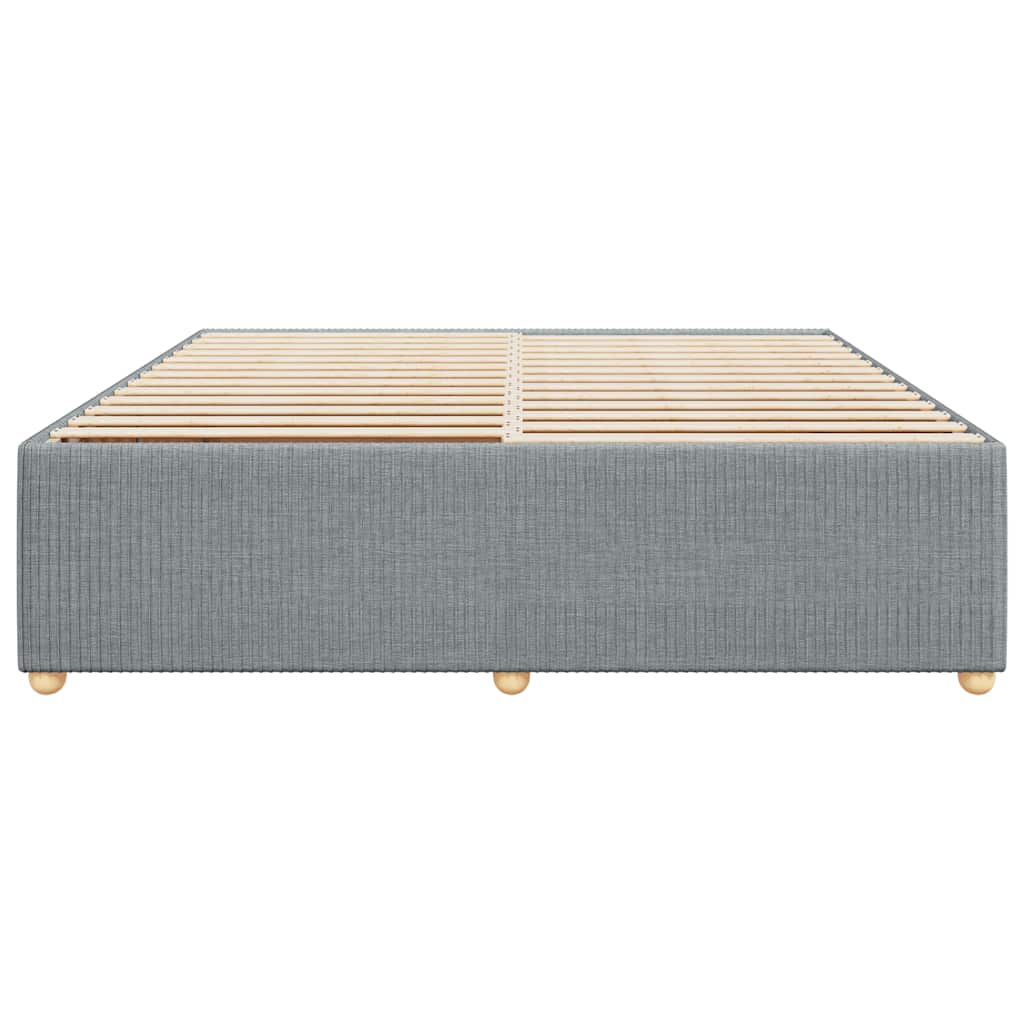 Cadre de lit sans matelas gris clair 180 x 200 cm en tissu - 4
