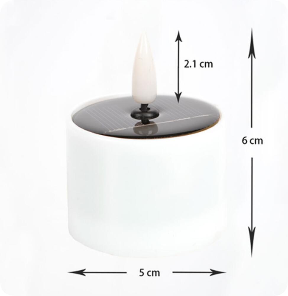 6 Candele LED Solari Ricaricabili, Impermeabili, Effetto Sfarfallio per