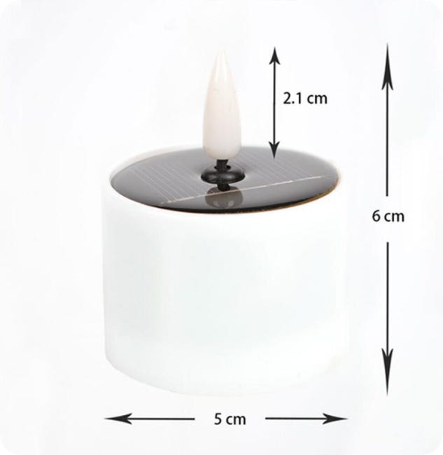 6 Candele LED Solari Ricaricabili, Impermeabili, Effetto Sfarfallio per 6 Candele LED Solari Ricaricabili, Impermeabili, Effetto Sfarfallio per
