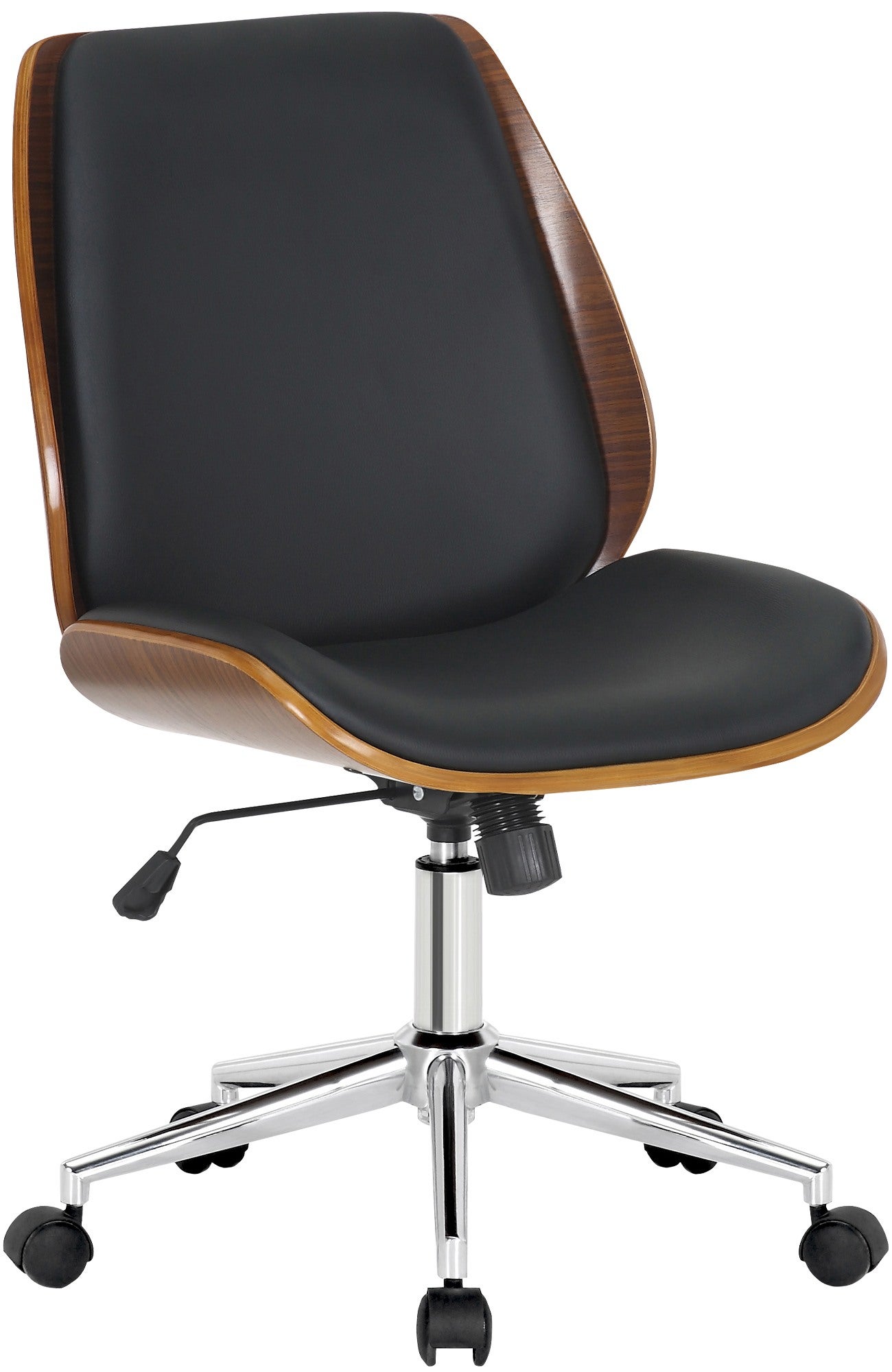 CLP Mitch Sedia Da Ufficio Con Sedile In Legno E Funzione Basculante, Regolabile, Colore Noce/Nero - 4