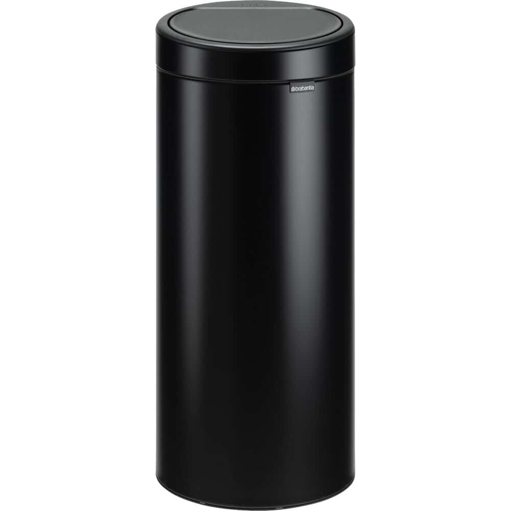 Kosz Brabantia TOUCH BIN w kolorze matowego czarnego metalu - szer. 29,5 x wys. 72 x gł. 32 cm