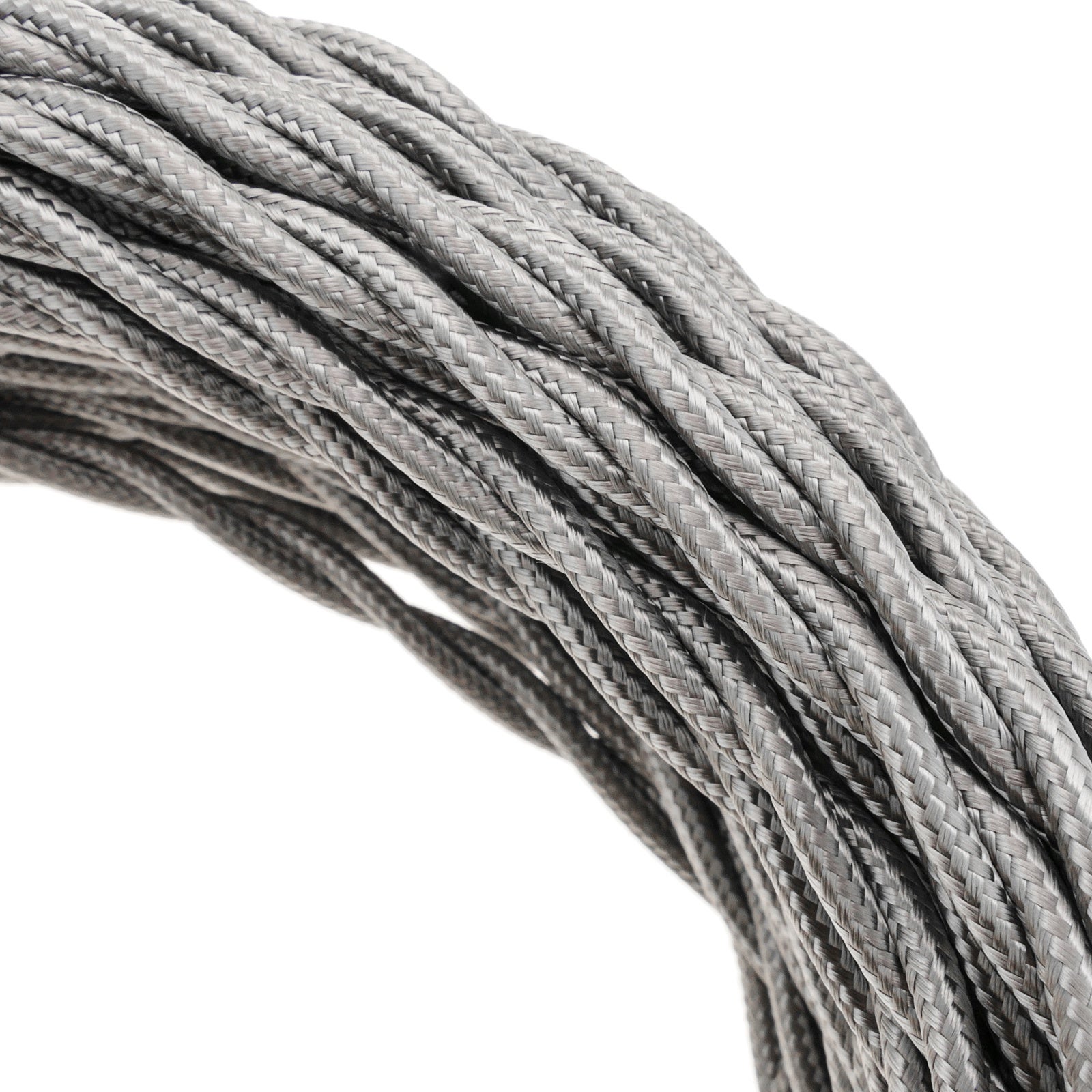 Cavo elettrico intrecciato retrò grigio argento 2x0,75mm 25m - 3
