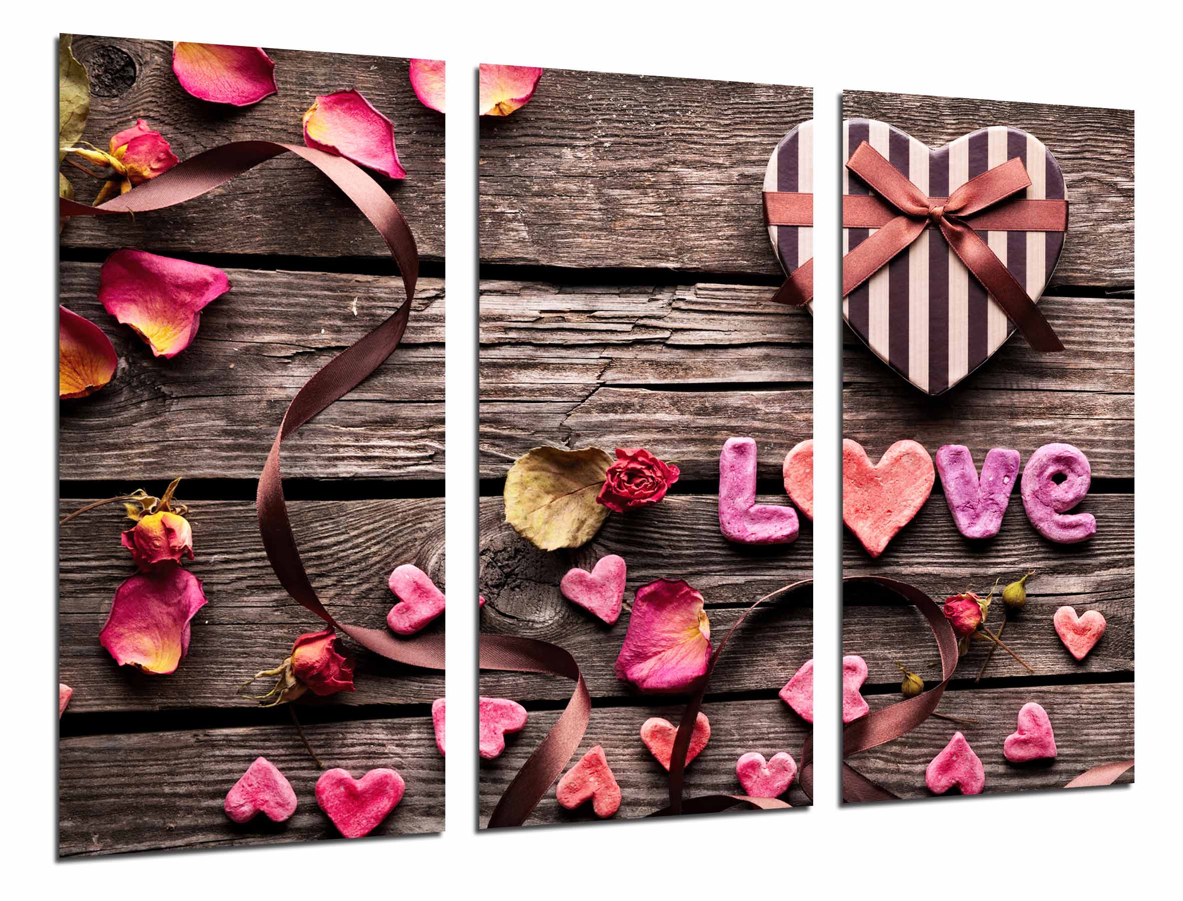 Amor vintage, love, corazones, impresión fotográfica sobre madera, cuadro moderno decorativo