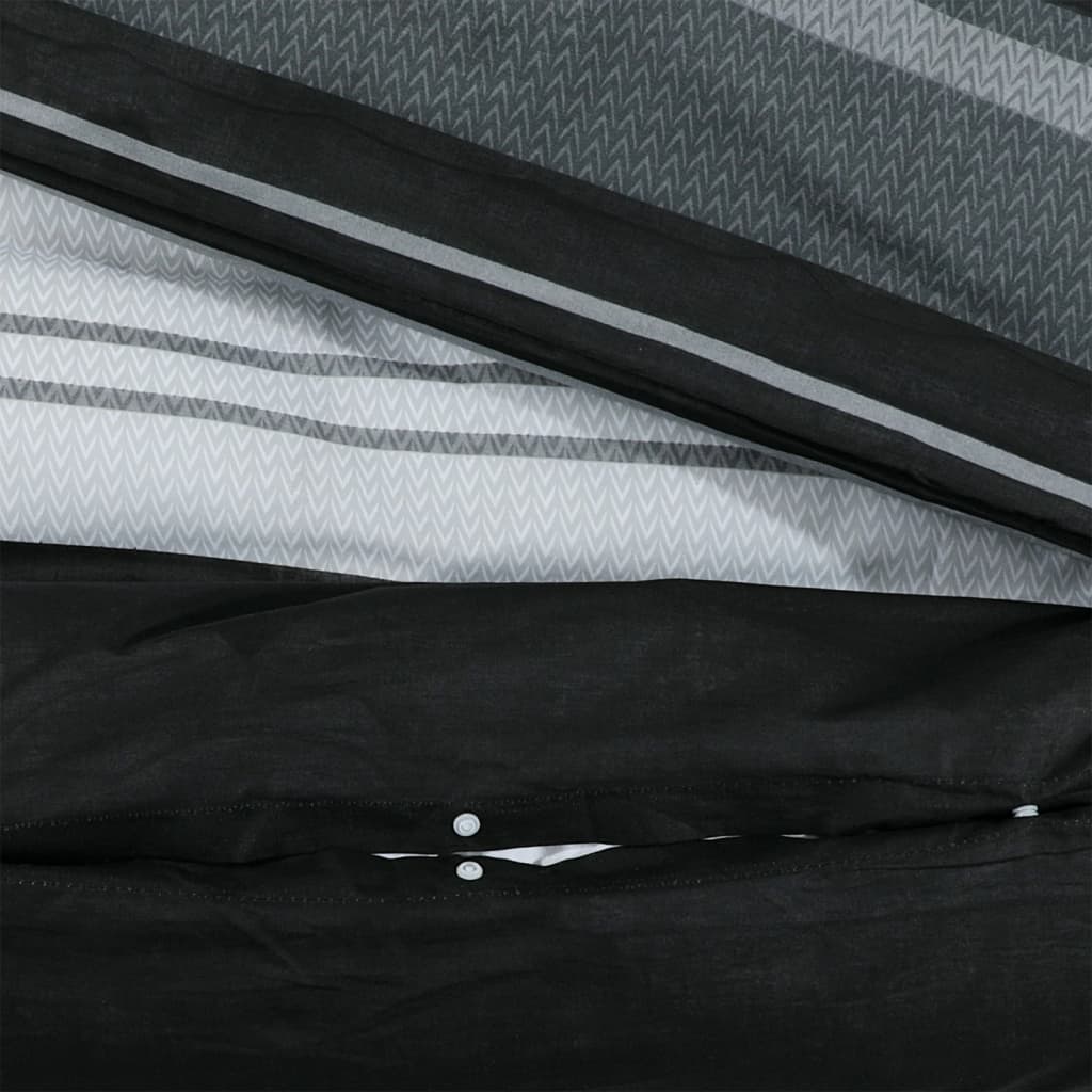 Ensemble de housse de couette noir et blanc 260x220 cm Coton - 4