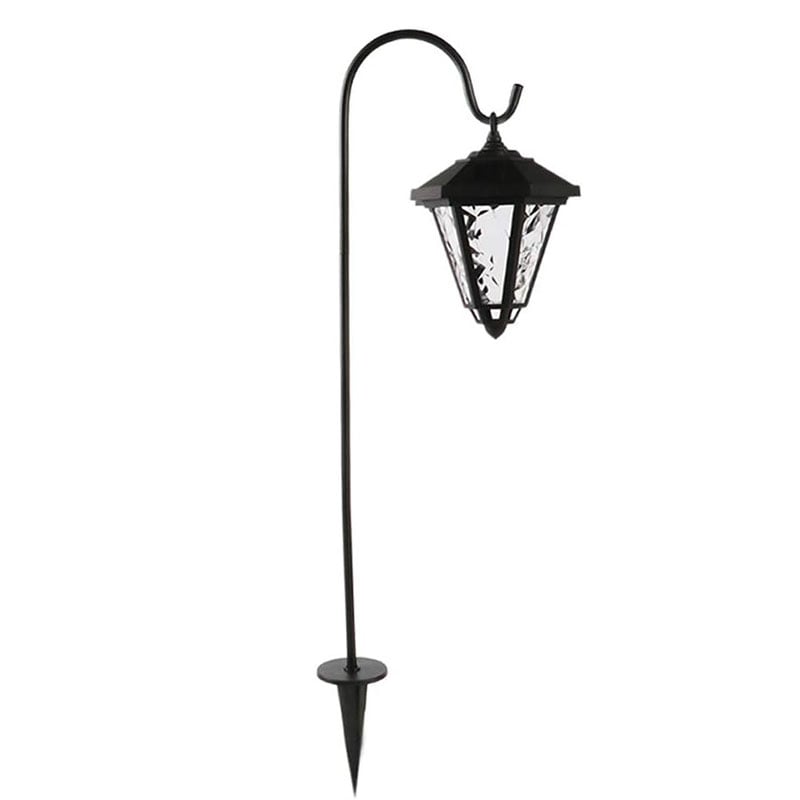 Dekoracyjna zewnętrzna lampa solarna stojąca, solarna lampa stojąca o sześciokątnym kształcie, zewnętrzna solarna lampa podłogowa do ogrodu (biała)