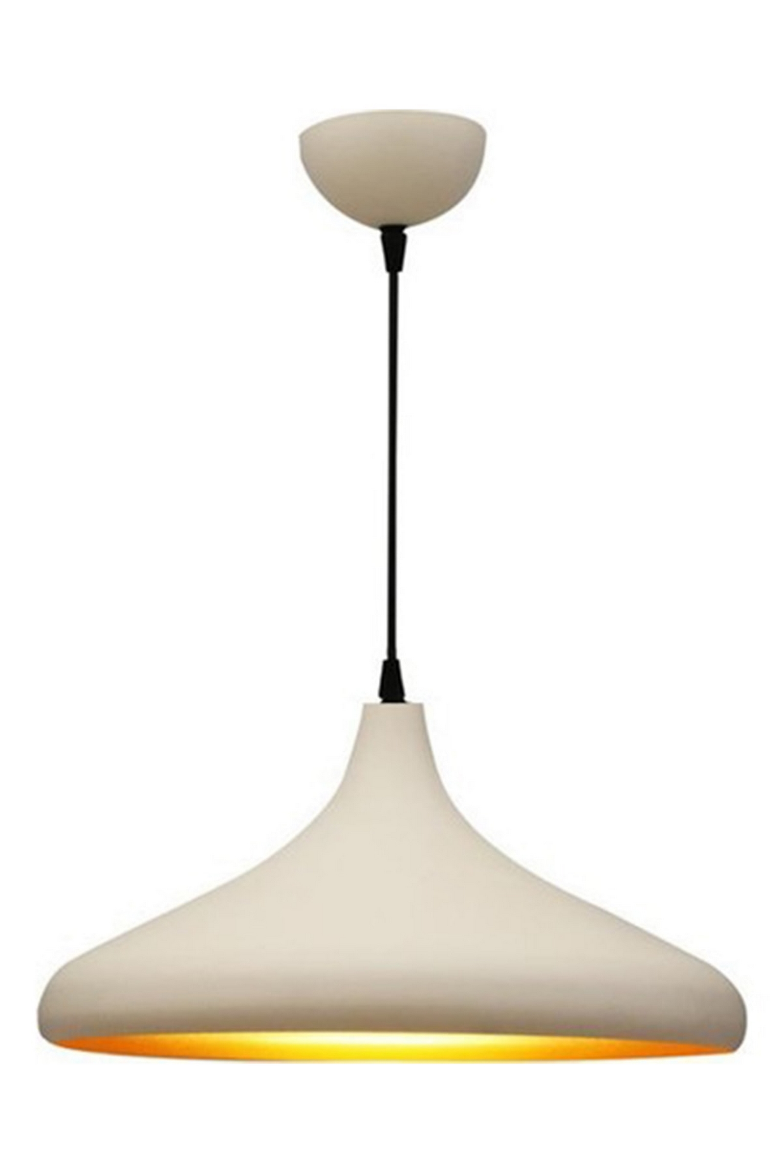 Lustre Blanc Lucide En Métal – Modèle Ovni – Très Bon état