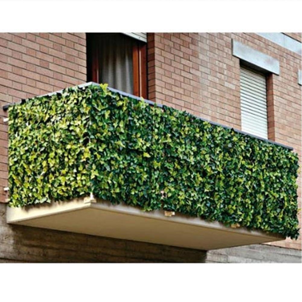 Siepe Artificiale Sintetica 1 x 3 metri Rotolo Anticaduta Rete foglie Edera - 2