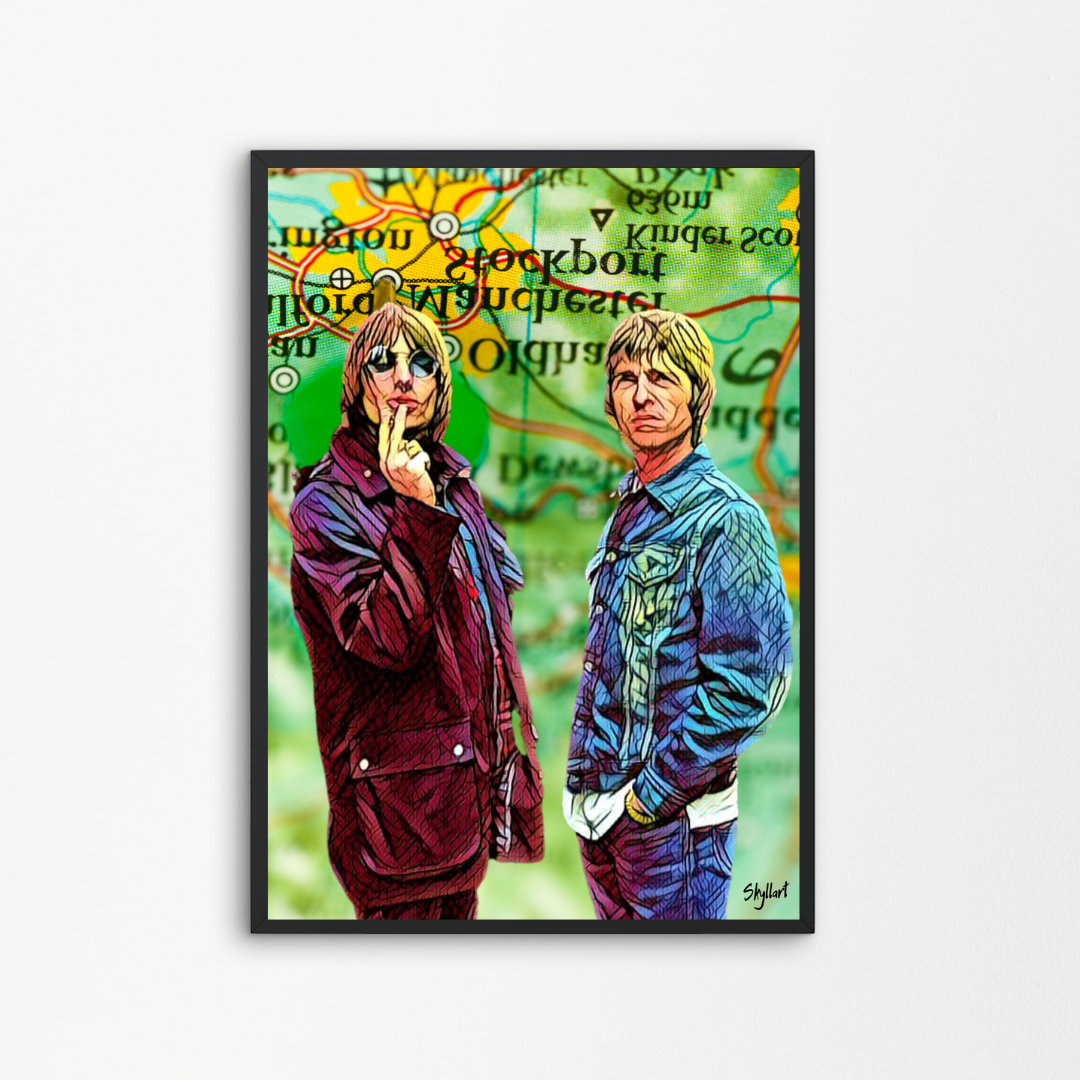 Poster Su Tela Oasis – Copertina Album Musicale – Stampa Artistica Quadro 30x45 Cm – Decorazione Rock
