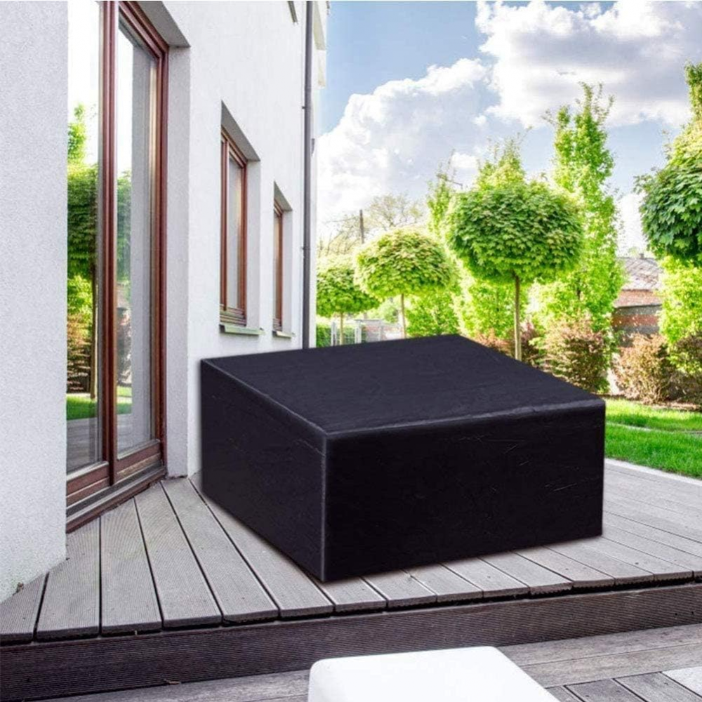 Housse Table Jardin Carre 120x120x74cm, Housse Table De Jardin Noir Tissu Oxford Iimperméable Anti-UV Housse De Meuble Housse, pour Extérieur - 2