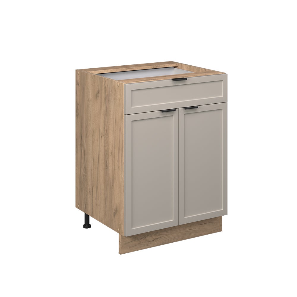 Vicco Szafka dolna do kuchni Fame-Line, GreyBeige, 60 cm z szufladą, bez blatu roboczego