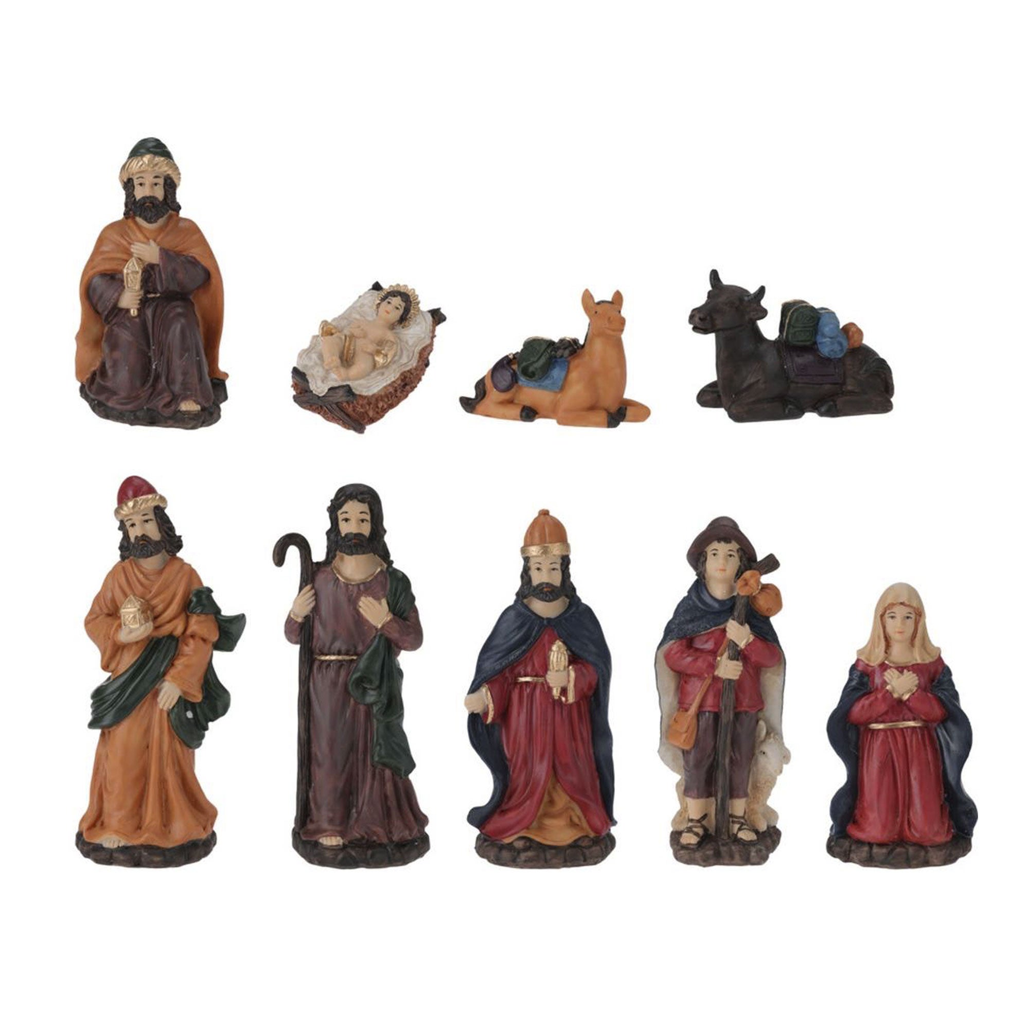 Set Di 10 Statuette Per Presepe In Resina, Sacra Famiglia, Alte 5-12 Cm, Artigianali, Dettagli Realistici, Decorazione Natalizia Da Tavolo E Camino, Regalo Religioso - 2