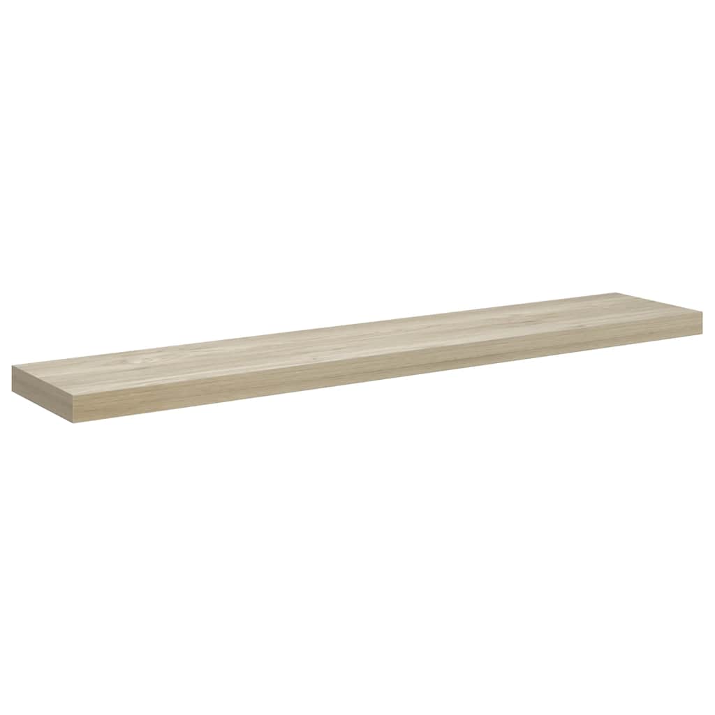 Lot de 4 étagères murales - Fixation invisible - MDF et métal - Chêne ...