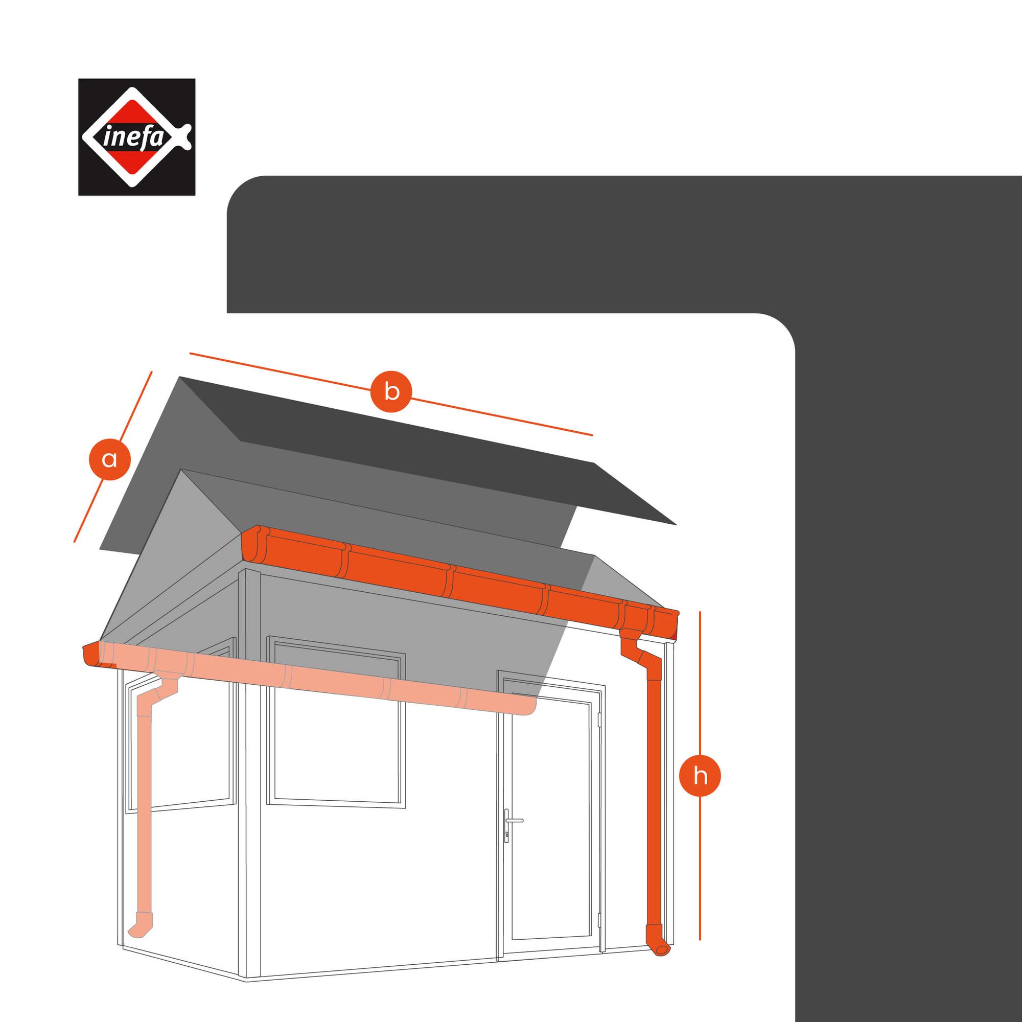 Kit gouttière zinc complet pour maisons, 1 versant, RG 333 8 m argent, montage sans soudure, pour toiture jusqu'à ~150 m² - ZAMBELLI - 6