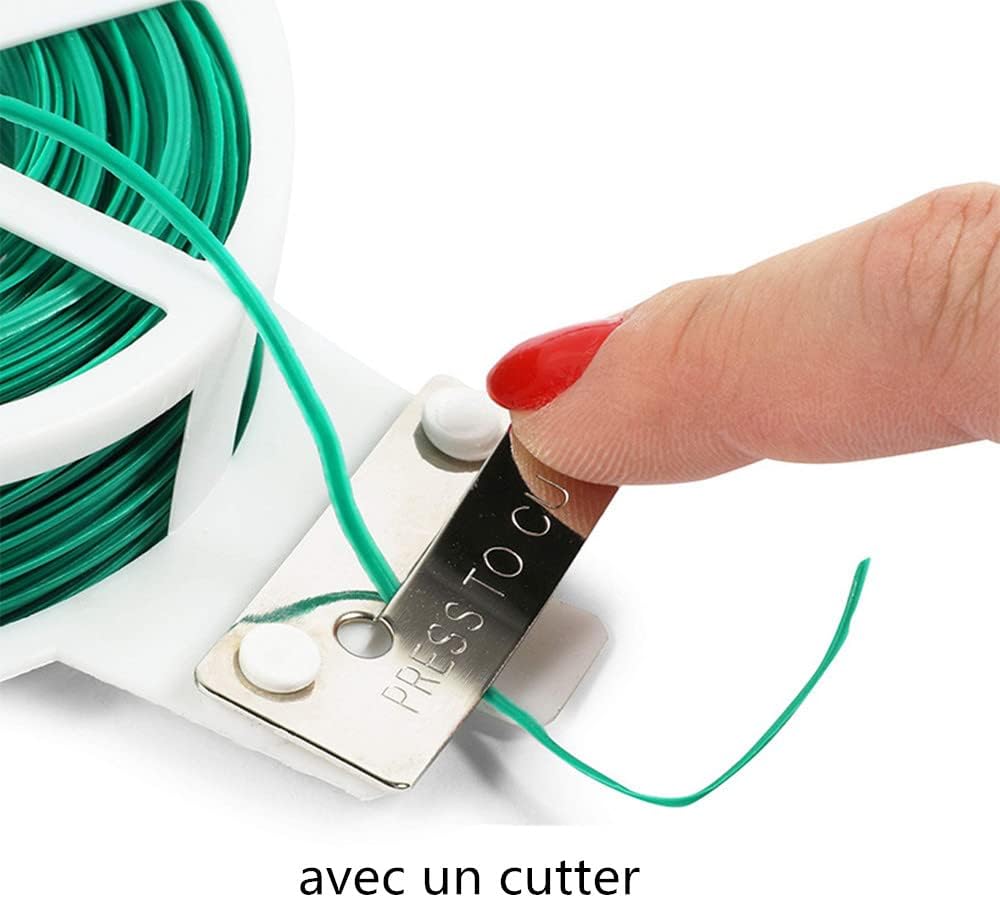 100M Fil Jardinage Vert Attaches Jardin pour Plantes Lien de Ligatures Cravates de Jardin Réutilisable pour Plante Grimpante Fleurs Tomate Câble - 6