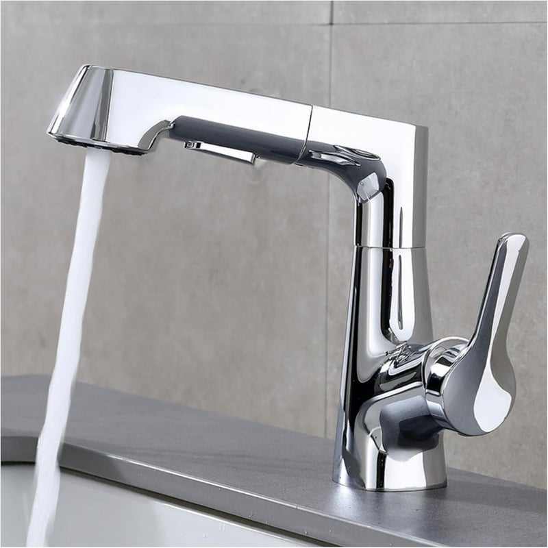 Wyciągane głowice baterii kuchennej - Bateria kuchenna z wyciąganą wylewką - Bateria kuchenna 2-strumieniowa - Srebrna